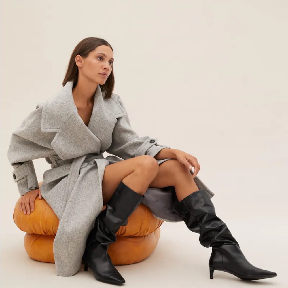 Mango slouchy black boots